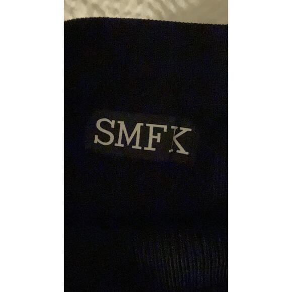 Smfk Black White Logo Knit Mini Skirt M - Picture 2 of 4